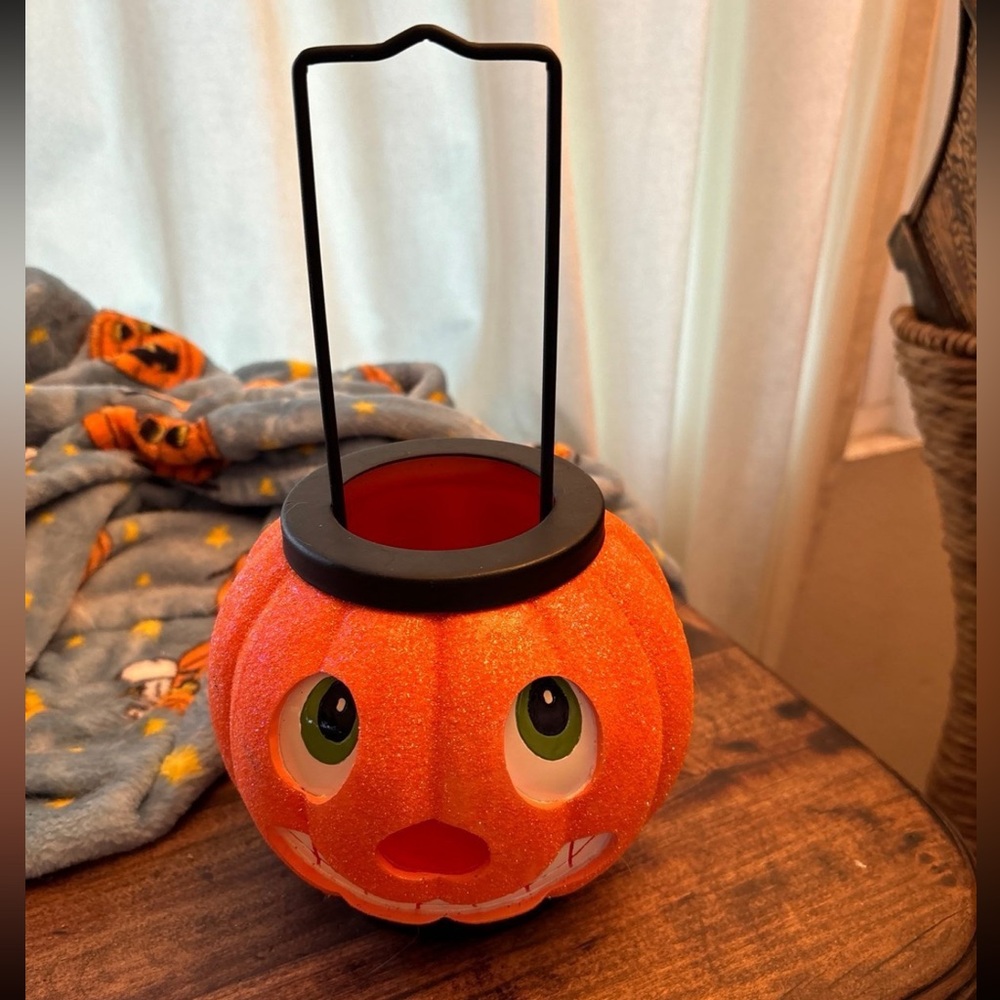Illuminations Vintage Halloween Pumpkin Lantern, Sparkly, Hard to Find, #2